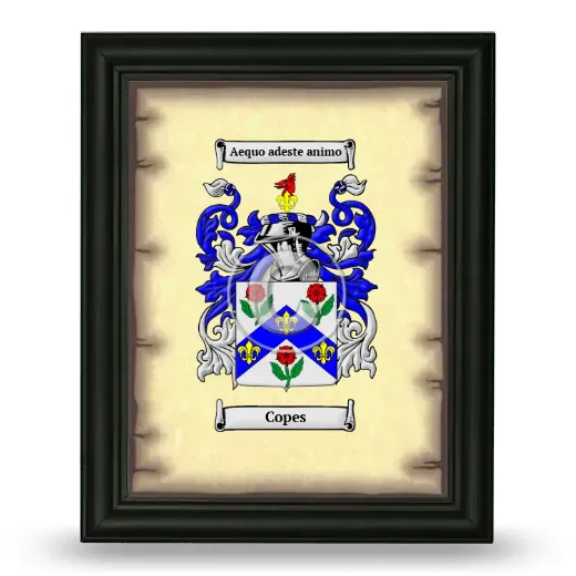 Copes Coat of Arms Framed - Black