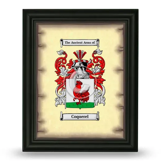 Coquerel Coat of Arms Framed - Black
