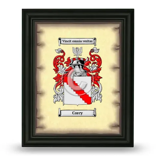 Corcy Coat of Arms Framed - Black