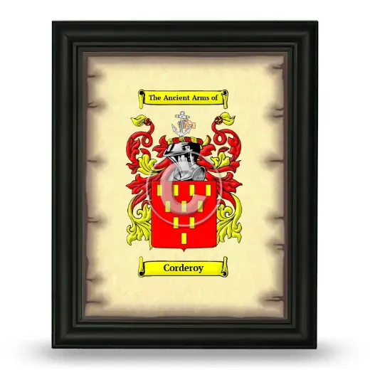 Corderoy Coat of Arms Framed - Black