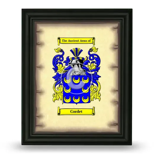 Cordet Coat of Arms Framed - Black