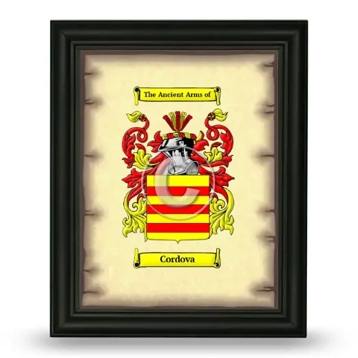 Cordova Coat of Arms Framed - Black
