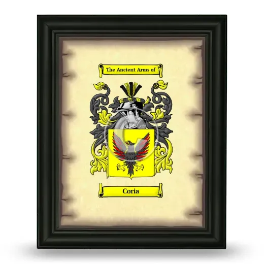 Coria Coat of Arms Framed - Black