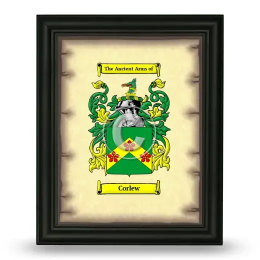 Corlew Coat of Arms Framed - Black
