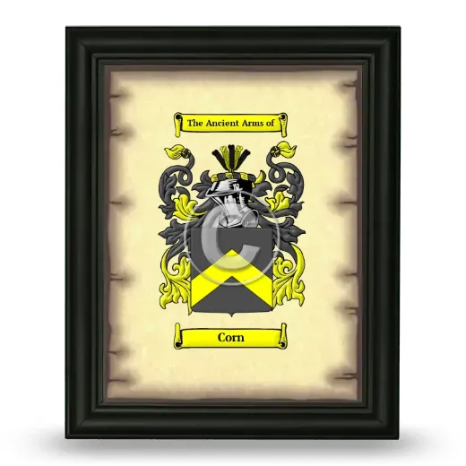 Corn Coat of Arms Framed - Black