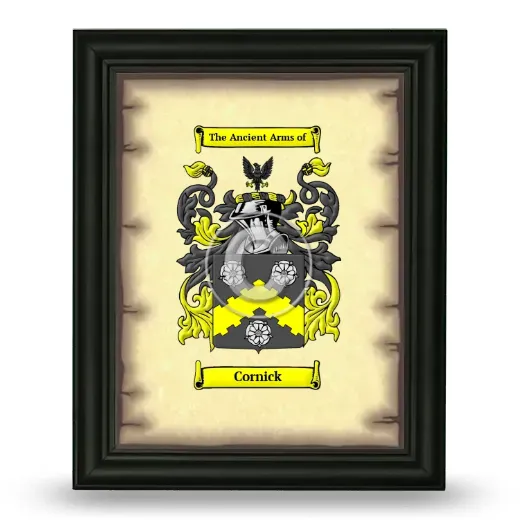 Cornick Coat of Arms Framed - Black