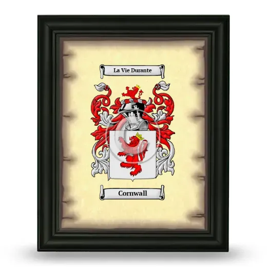 Cornwall Coat of Arms Framed - Black