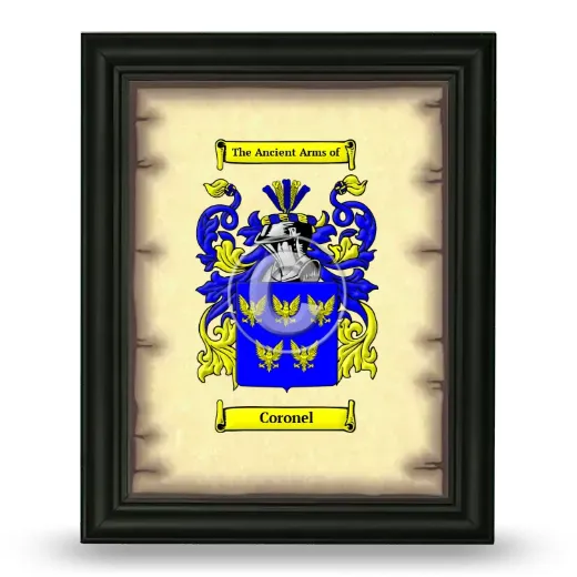 Coronel Coat of Arms Framed - Black