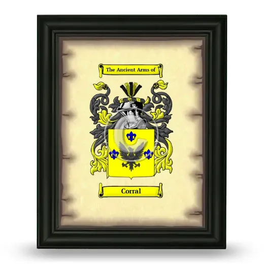 Corral Coat of Arms Framed - Black