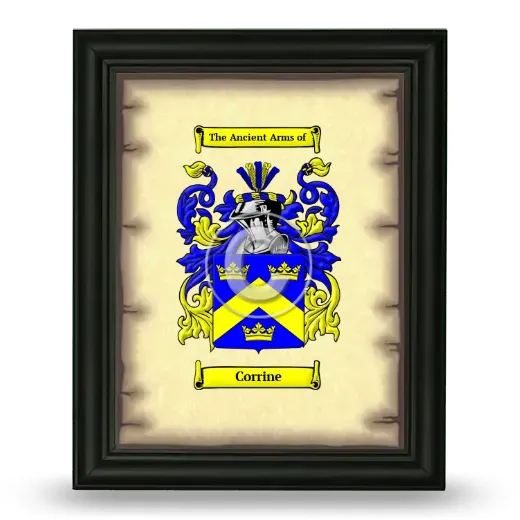 Corrine Coat of Arms Framed - Black