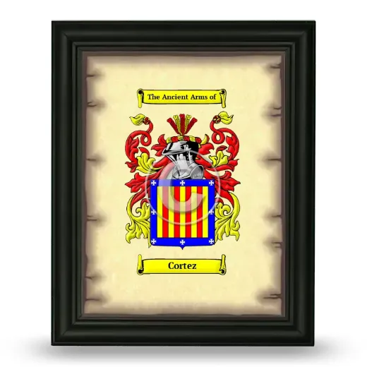 Cortez Coat of Arms Framed - Black