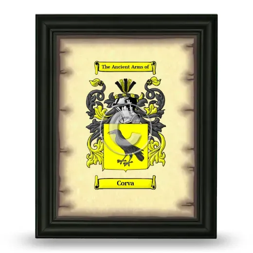 Corva Coat of Arms Framed - Black