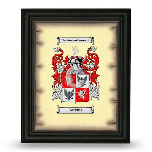 Corzine Coat of Arms Framed - Black