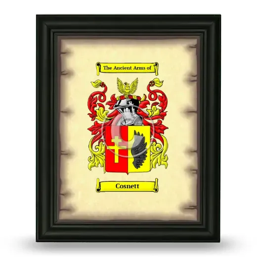 Cosnett Coat of Arms Framed - Black
