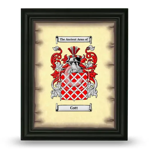Cott Coat of Arms Framed - Black