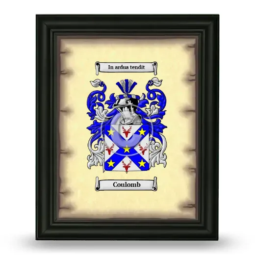 Coulomb Coat of Arms Framed - Black