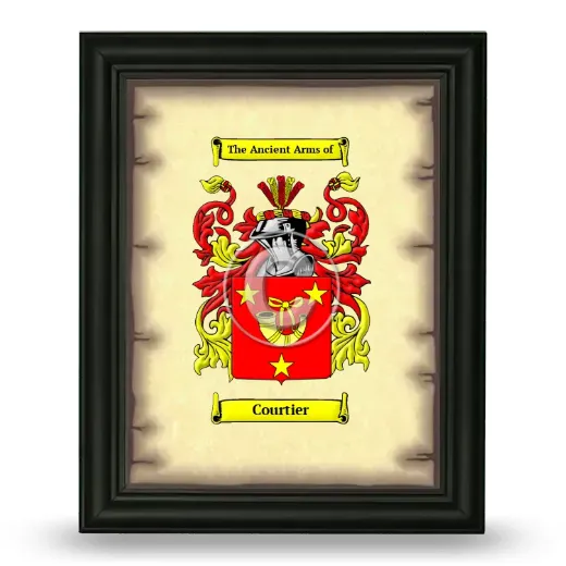 Courtier Coat of Arms Framed - Black