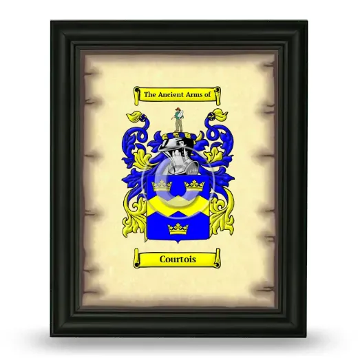 Courtois Coat of Arms Framed - Black