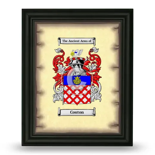 Couton Coat of Arms Framed - Black