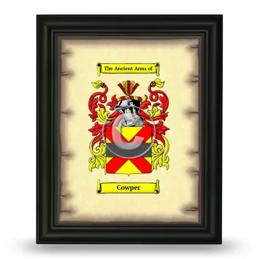 Cowper Coat of Arms Framed - Black