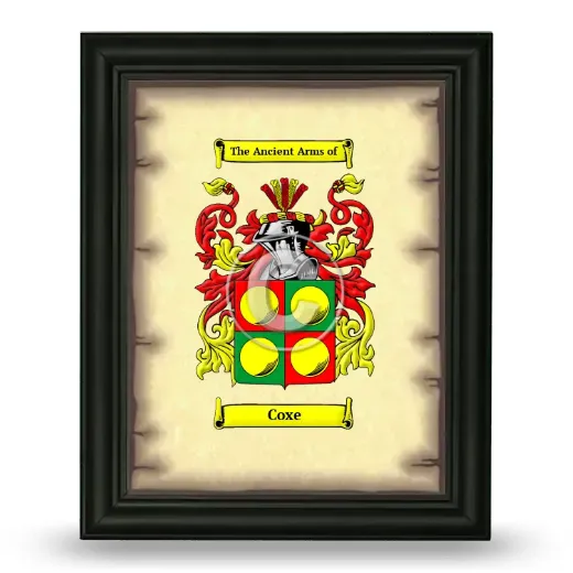 Coxe Coat of Arms Framed - Black