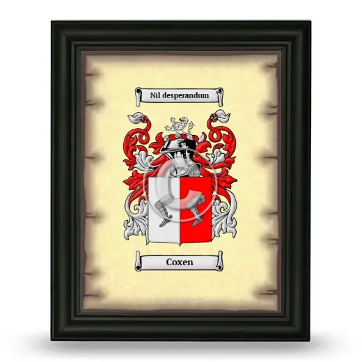 Coxen Coat of Arms Framed - Black