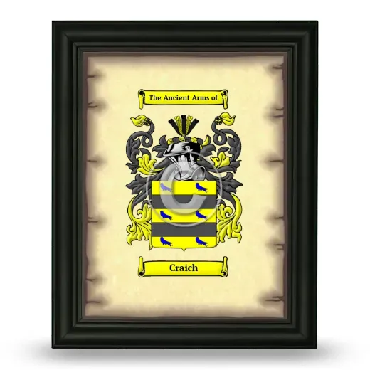 Craich Coat of Arms Framed - Black