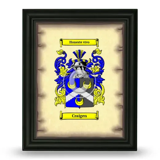 Craigen Coat of Arms Framed - Black