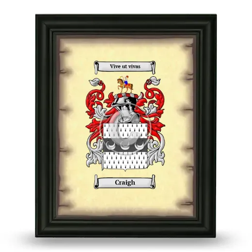 Craigh Coat of Arms Framed - Black