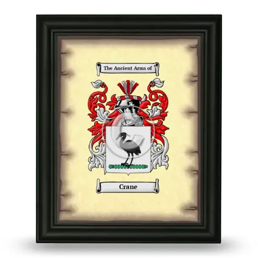 Crane Coat of Arms Framed - Black