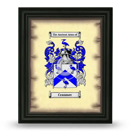 Cranmer Coat of Arms Framed - Black