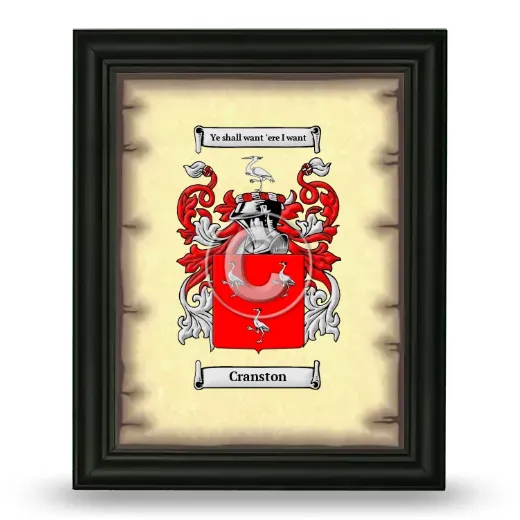 Cranston Coat of Arms Framed - Black