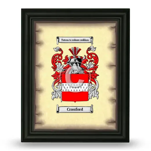 Crauford Coat of Arms Framed - Black