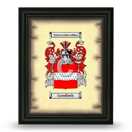 Crawforth Coat of Arms Framed - Black