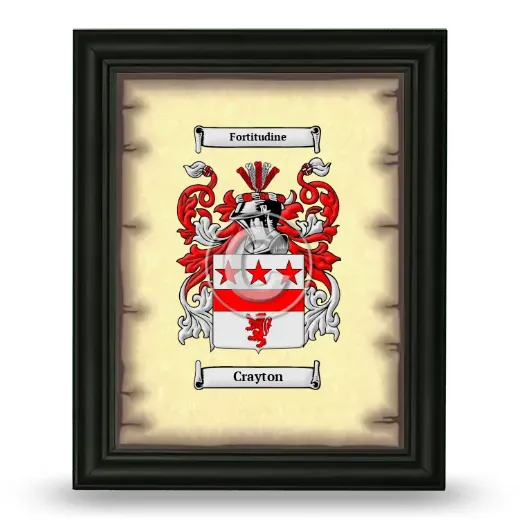 Crayton Coat of Arms Framed - Black