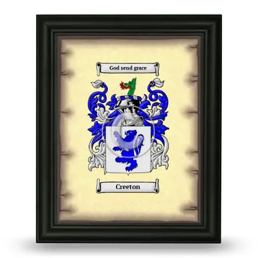 Creeton Coat of Arms Framed - Black