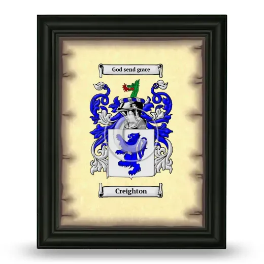 Creighton Coat of Arms Framed - Black
