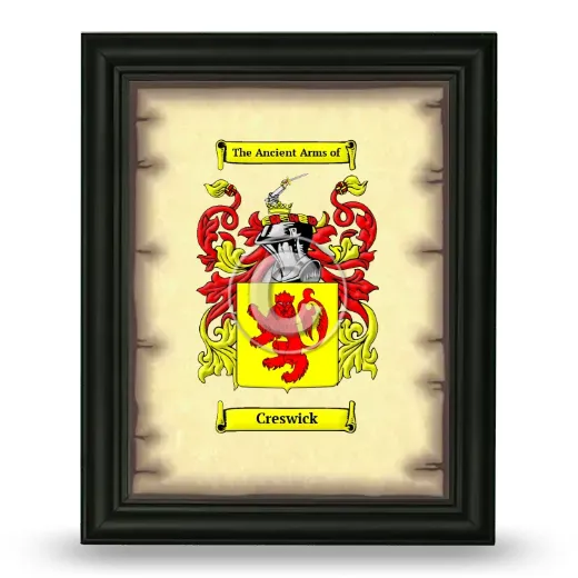 Creswick Coat of Arms Framed - Black