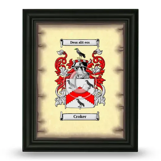 Croker Coat of Arms Framed - Black