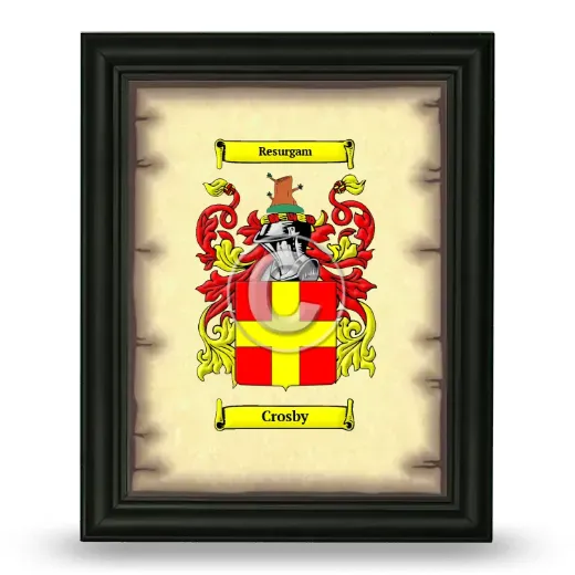 Crosby Coat of Arms Framed - Black