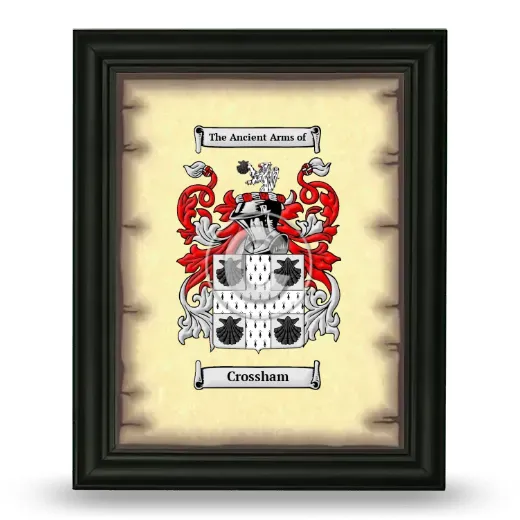 Crossham Coat of Arms Framed - Black