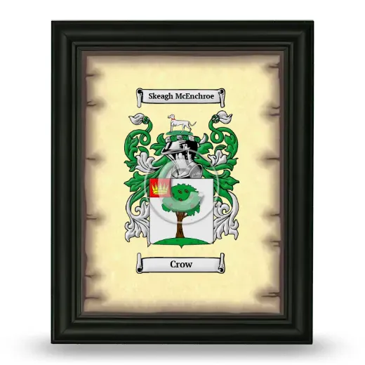 Crow Coat of Arms Framed - Black