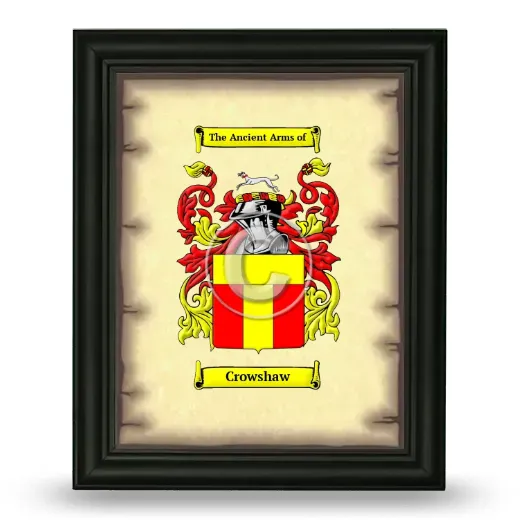 Crowshaw Coat of Arms Framed - Black