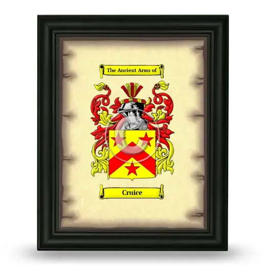 Cruice Coat of Arms Framed - Black