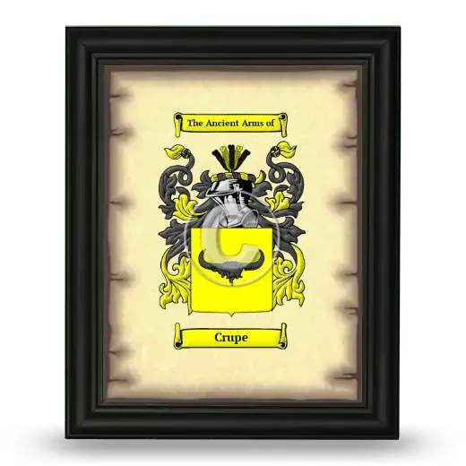 Crupe Coat of Arms Framed - Black