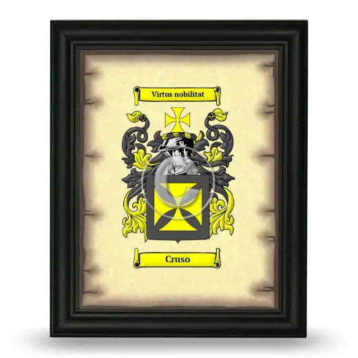 Cruso Coat of Arms Framed - Black