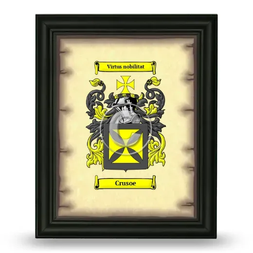Crusoe Coat of Arms Framed - Black