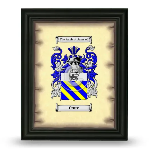 Crute Coat of Arms Framed - Black