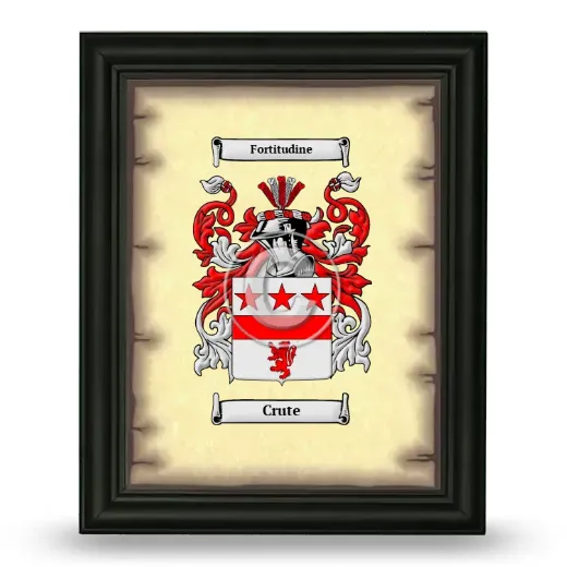Crute Coat of Arms Framed - Black