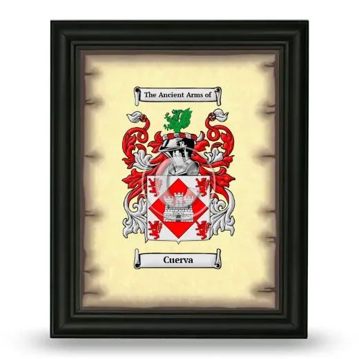 Cuerva Coat of Arms Framed - Black